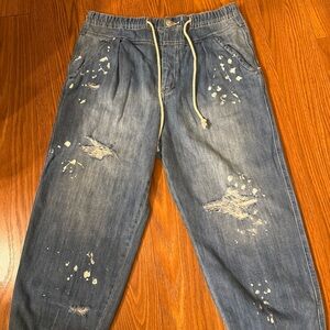 Free People Relaxed Fit Distressed Denim Jeans